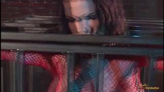 Busty babe bangs monster boner within cell, finally liberated