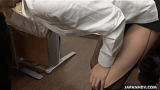 Asian slut gets fucked in the office