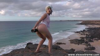 Little blonde twink Paige receives ebony butt🍑-plug and goes full throttle anal👌