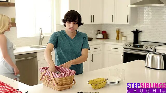 Hot blonde sis goes wild for his big prick