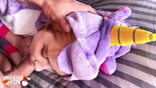 Juicy teen woke up naked, got face-fucked and ass🍑-slapped till cum dripped from her lips