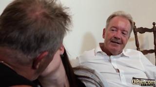 Raunchy grannies gang bang tight teen for brutal DP and anal👌 sex