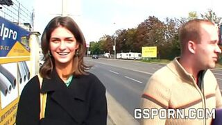 Slutty Czech girl gets face-fucked