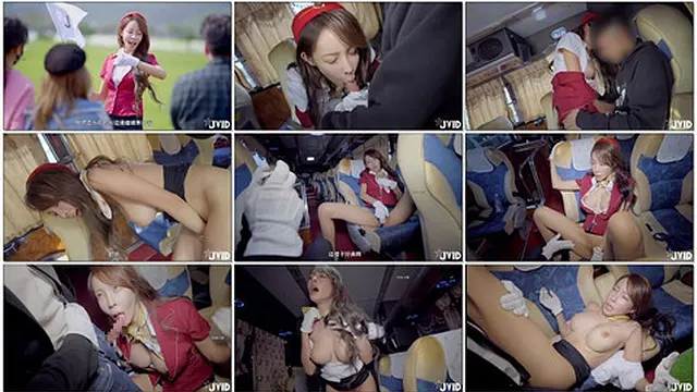 Big-breasted Japanese girls with big butts enjoy intense sex on the bus