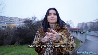 French nympho Crystal Cherry swallows massive cock🌭 outside POV oral😜'